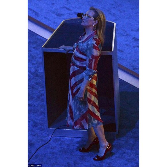 ASO CELEBS Iconic Flag Dress Silk Includes Belt RARE - Picture 4 of 10